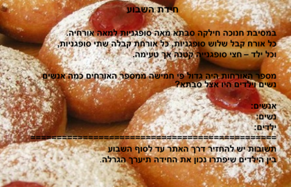 חידת השבוע – סופגניות